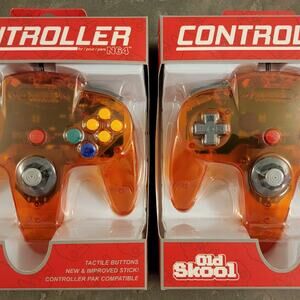 2 N64 Controllers - Fire Orange (NEW) - Nintendo - Funtastic - Nintendo64
